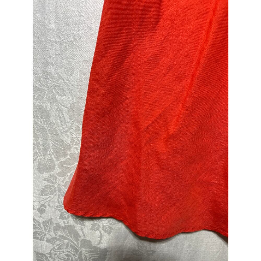 Liz Claiborne Dress Small Orange 100% Linen Shift Sleeveless Knee Length - Picture 2 of 6